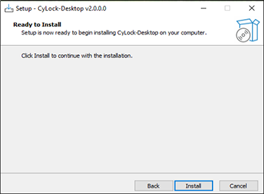 Clicking on Install